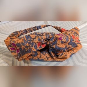 NWOT Silk Knotted Head Wrap with Elastic Back